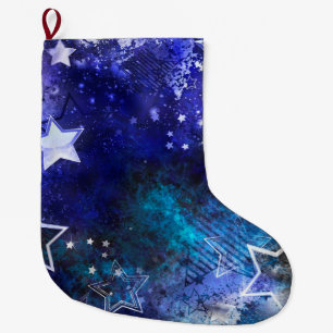 Space Background with Stars Large Christmas Stocking