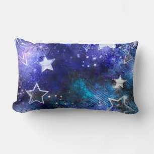 Space Background with Stars Lumbar Cushion