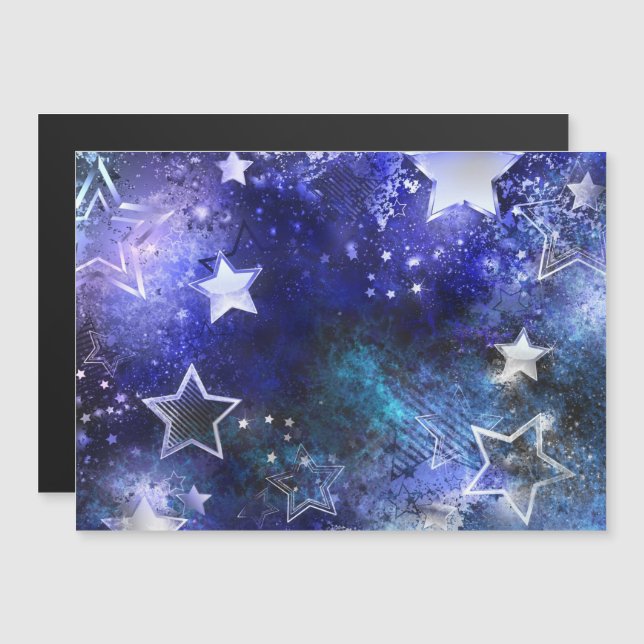 Space Background with Stars Magnetic Invitation (Front/Back)