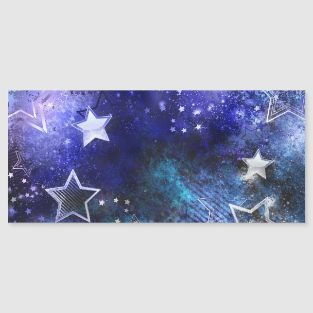 Space Background with Stars Magnetic Invitation (Front)