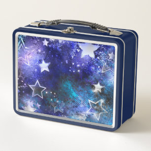 Space Background with Stars Metal Lunch Box