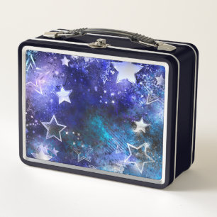 Space Background with Stars Metal Lunch Box