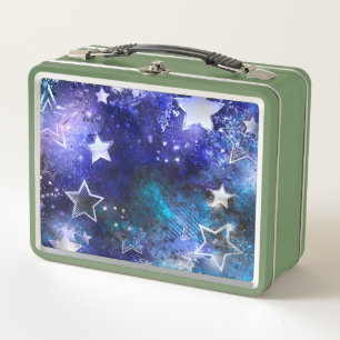 Space Background with Stars Metal Lunch Box