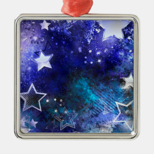 Space Background with Stars Metal Tree Decoration
