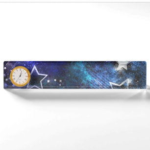 Space Background with Stars Nameplate