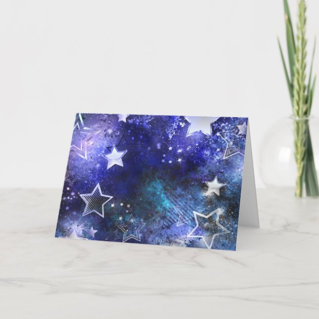 Space Background with Stars Note Card (Front)