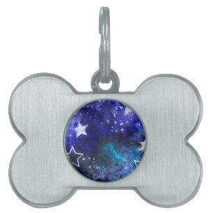Space Background with Stars Pet ID Tag