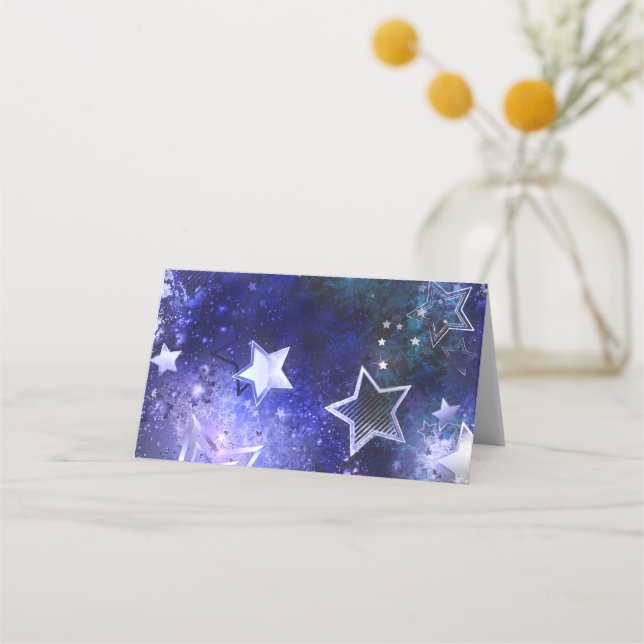 Space Background with Stars Place Card (Front)