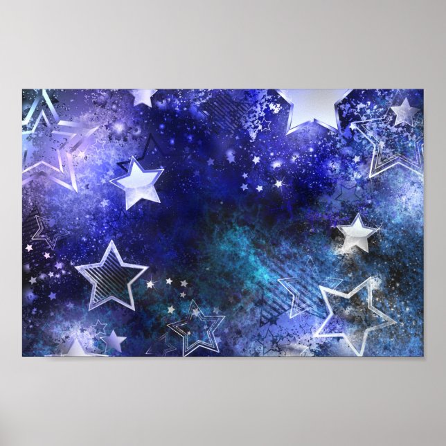 Space Background with Stars Poster (Front)