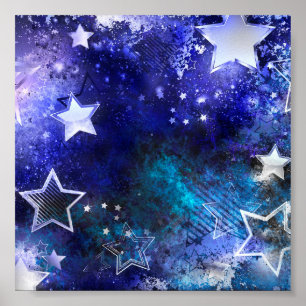 Space Background with Stars Poster