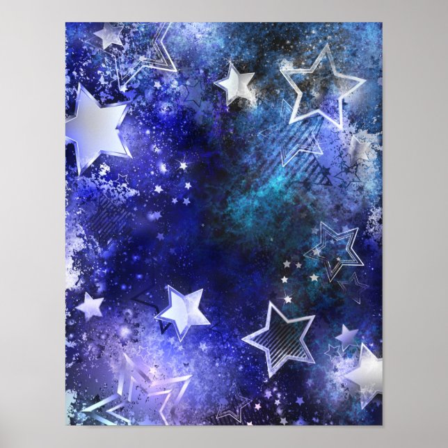 Space Background with Stars Poster (Front)
