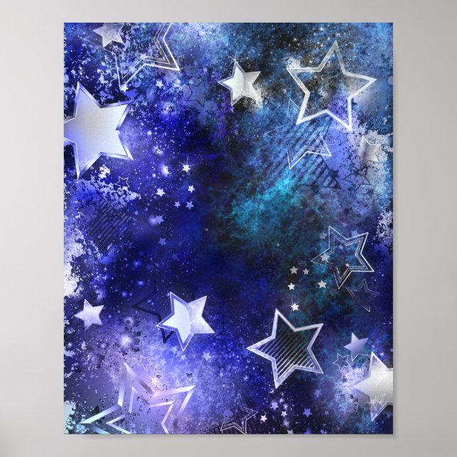 Space Background with Stars Poster (Front)