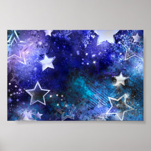 Space Background with Stars Poster