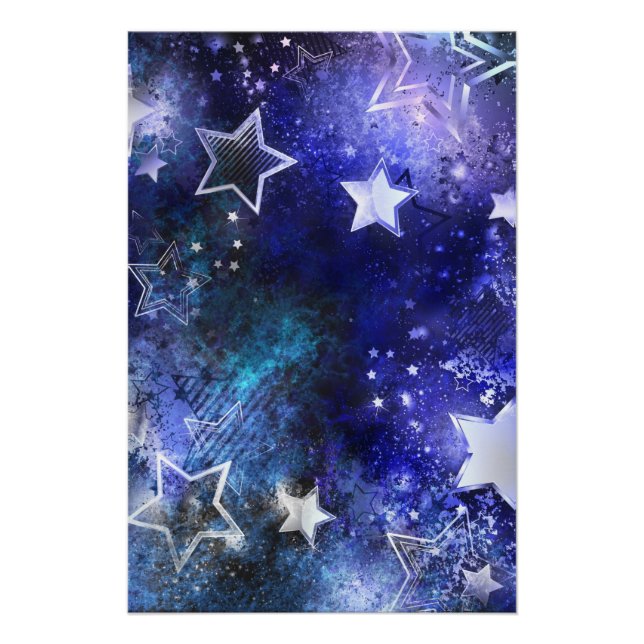 Space Background with Stars Poster (Front)