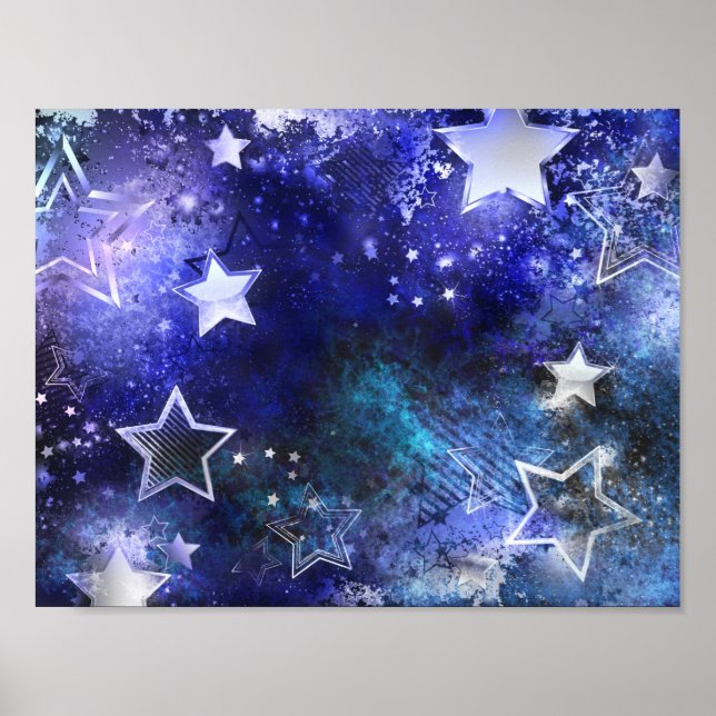 Space Background with Stars Poster (Front)