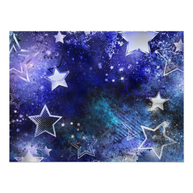 Space Background with Stars Poster (Front)