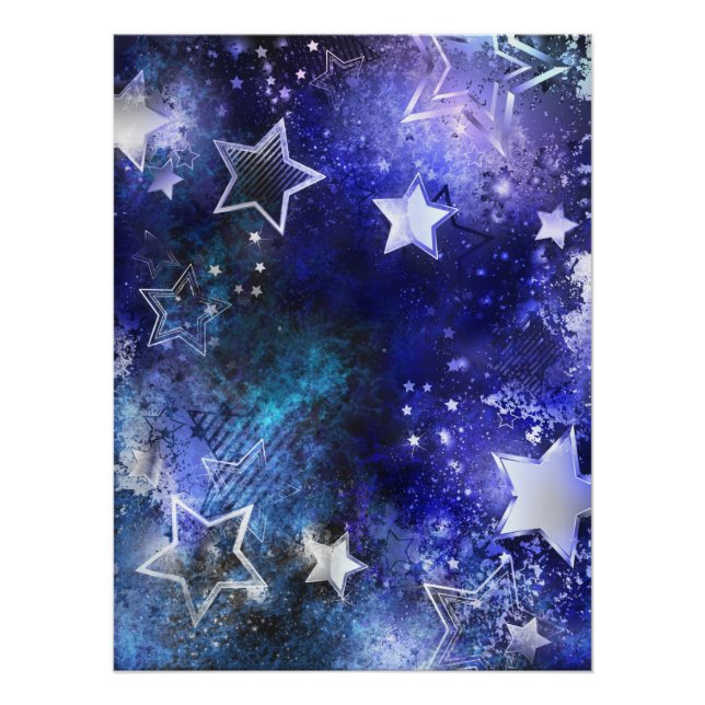 Space Background with Stars Poster (Front)