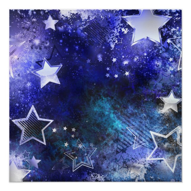 Space Background with Stars Poster (Front)