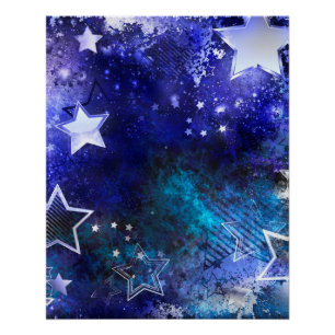Space Background with Stars Poster