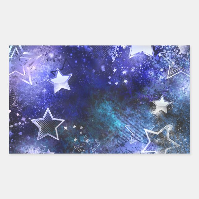Space Background with Stars Rectangular Sticker (Front)