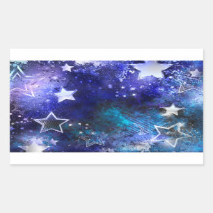 Space Background with Stars Rectangular Sticker