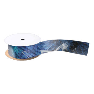 Space Background with Stars Satin Ribbon