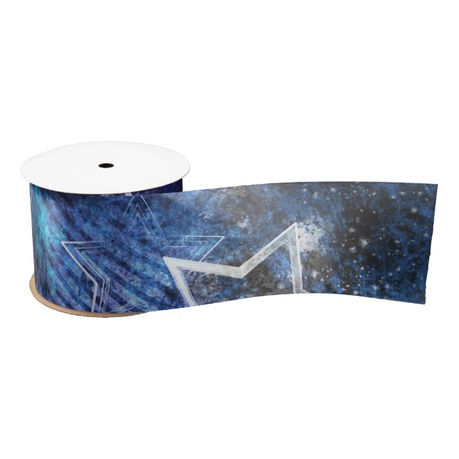 Space Background with Stars Satin Ribbon (Spool)