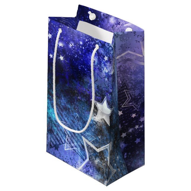 Space Background with Stars Small Gift Bag (Front Angled)