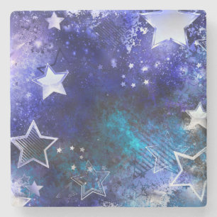 Space Background with Stars Stone Coaster