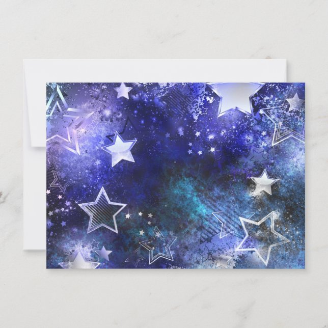 Space Background with Stars Thank You Card (Front)