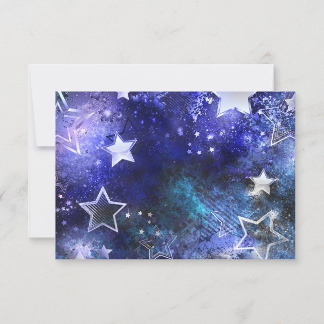 Space Background with Stars Thank You Card (Front)