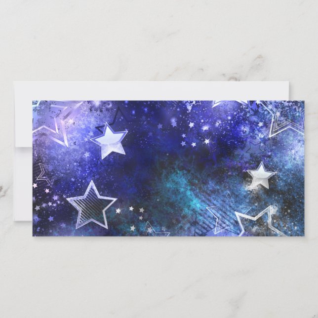 Space Background with Stars Thank You Card (Front)