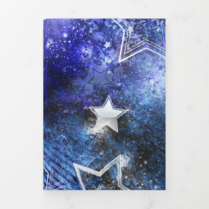 Space Background with Stars Tri-Fold Announcement