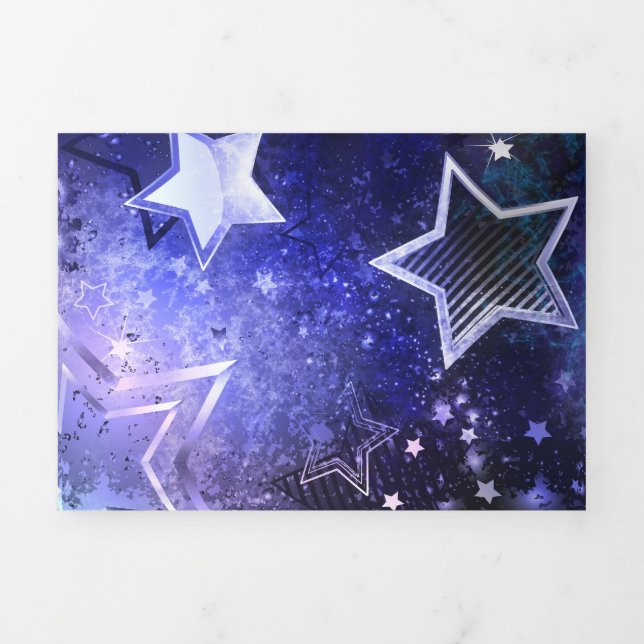Space Background with Stars Tri-Fold Card (Cover)