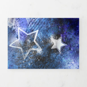 Space Background with Stars Tri-Fold Invitation