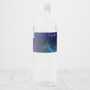 Space Background with Stars Water Bottle Label