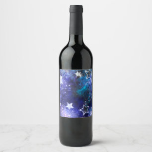 Space Background with Stars Wine Label