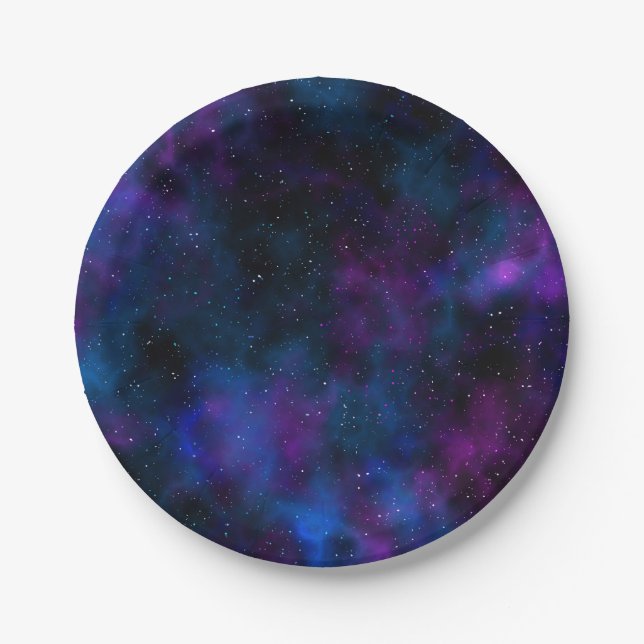 Space beautiful galaxy starry night image paper plate (Front)