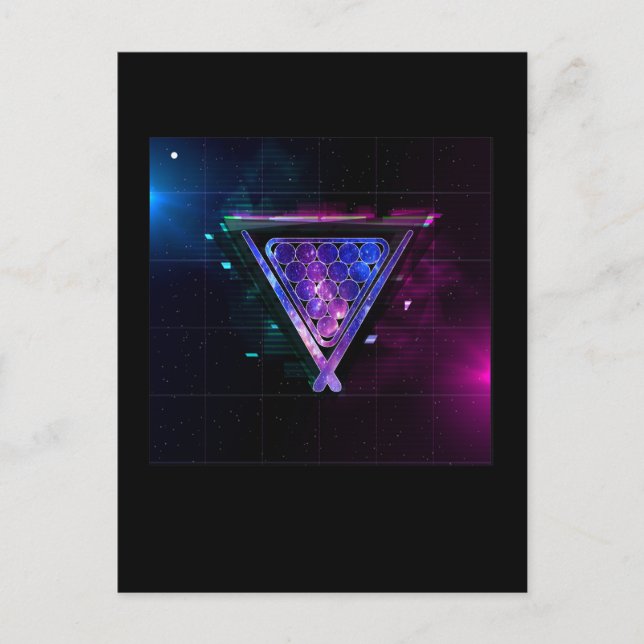 Space Billard Player Pool 8 Ball Postcard (Front)