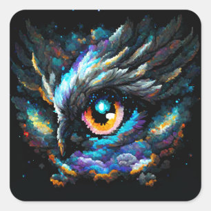 Space Bird Square Sticker
