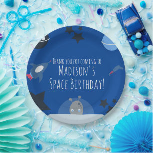 Space Birthday  Alien Themed Blue Paper Plates
