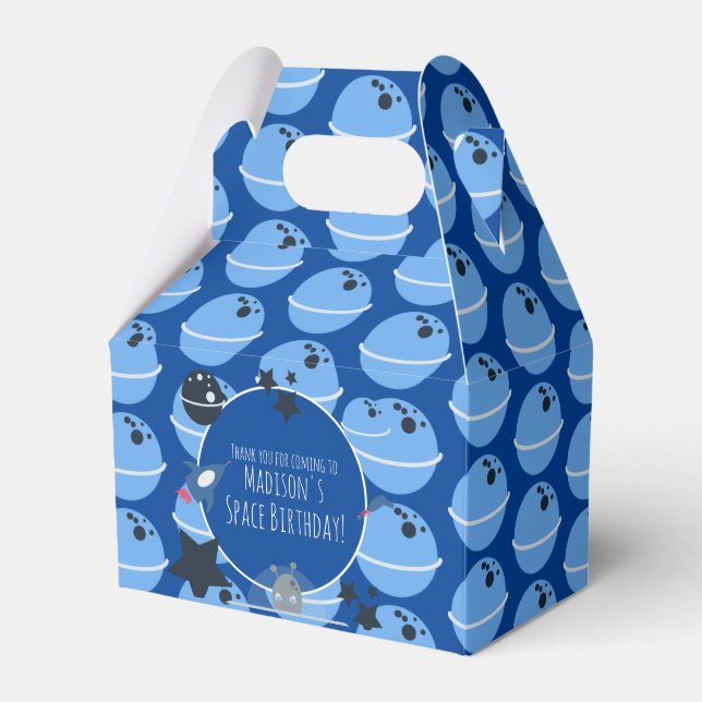 Space Birthday  Alien Themed  Favour Box (Front Side)