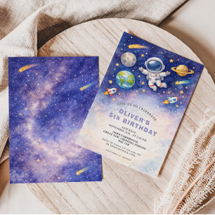 Space Birthday Galaxy Boy Invitation