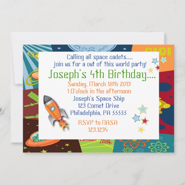 Space Birthday Invitation (Front)