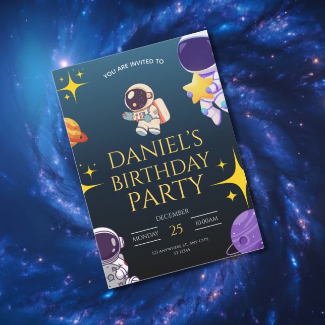 Space Birthday Invitation for Kids, (Creator Uploaded)