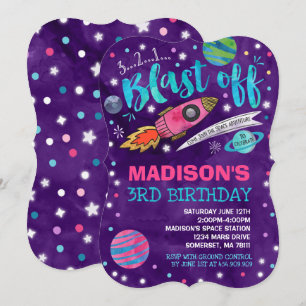 Space Birthday Invitation Outer Space Party