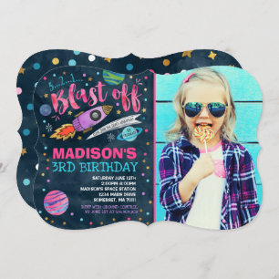 Space Birthday Invitation Outer Space Party