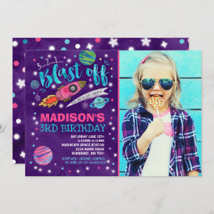 Space Birthday Invitation Outer Space Party