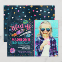 Space Birthday Invitation Outer Space Party