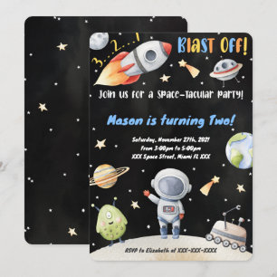 Space Birthday Invitations